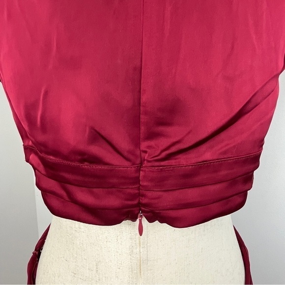 Jason Wu Alexandria Satin Midriff Cutout Midi Dress. Red. Medium. #591. NWOT - Picture 7 of 13